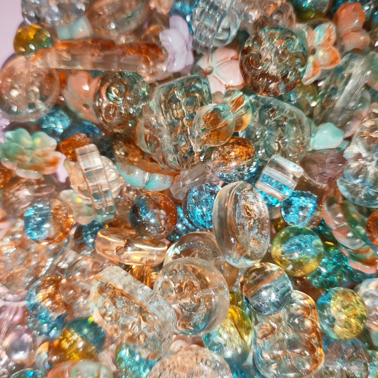 100g Handmade Glass Beads for Jewelry Making – 200 Mixed Styles Assortment