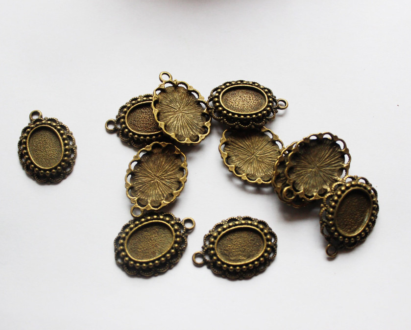 10 pcs oval blank for jewelry making cameo cabochon base supplies DIY (ov023)