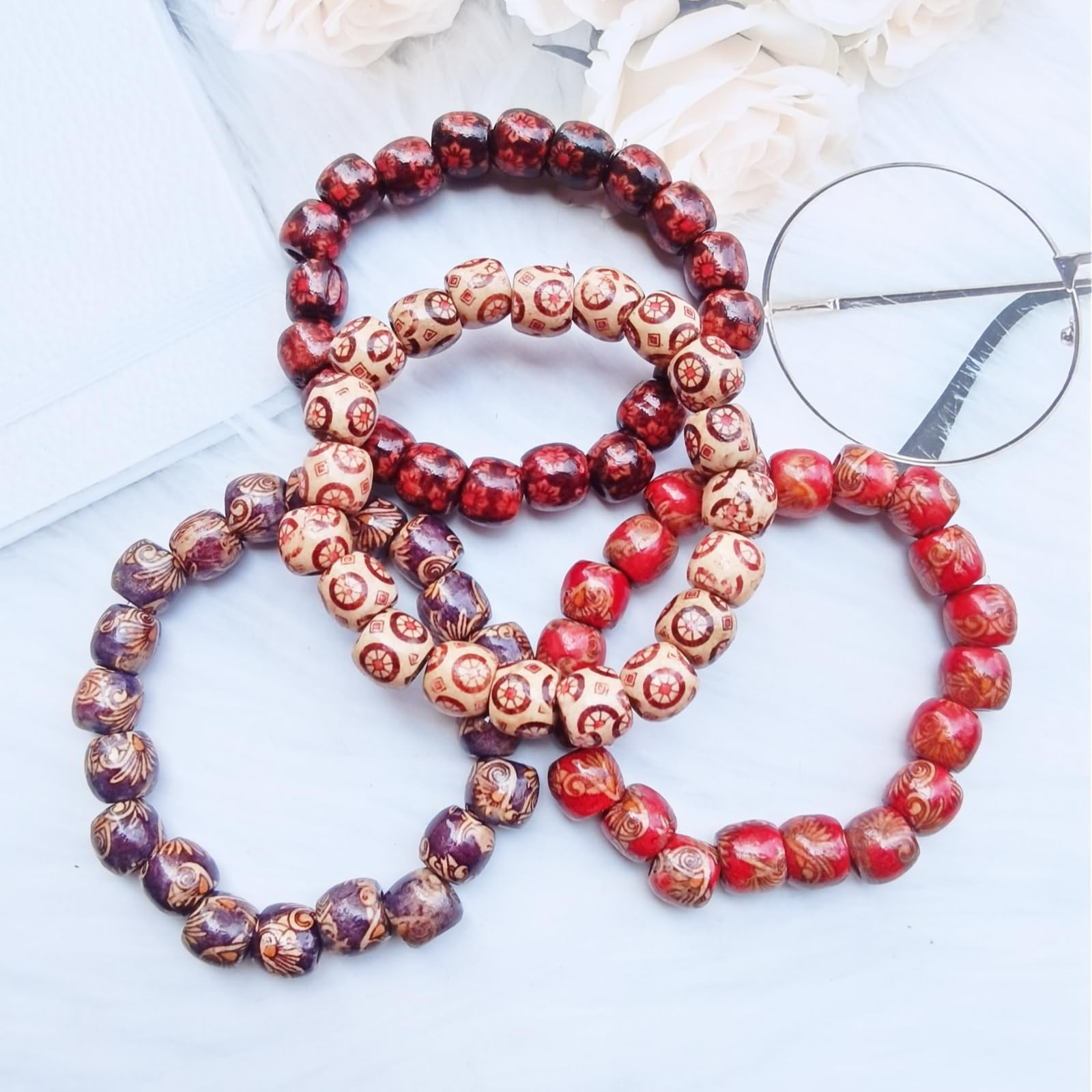 Xeahung 120PCS Wooden Beads for Jewelry Making Adults Bracelets Necklace 12mm…