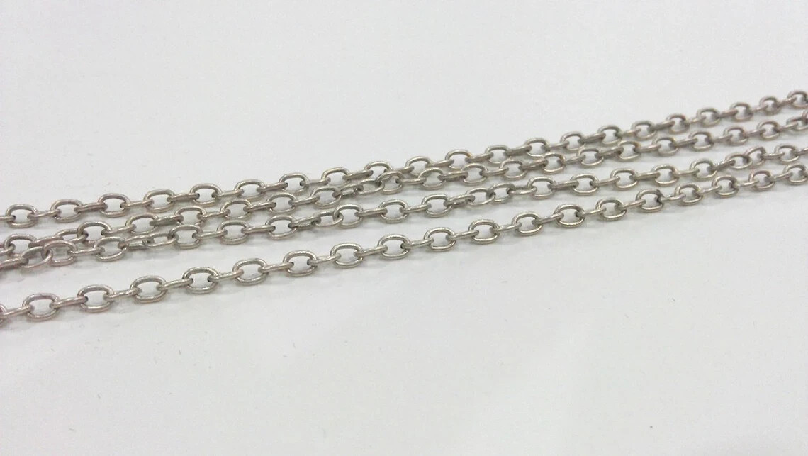 Antique Silver Plated Chain 1 Meter – 3.3 Feet (5,6×4 mm) jewelry accessories