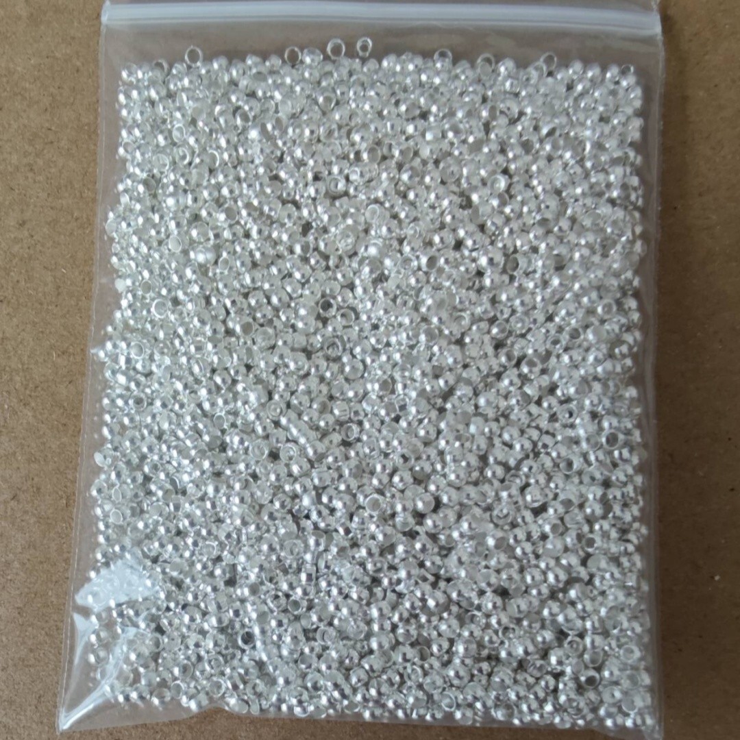 5000PCS Bright Silver Plated Crimp Beads Round 2.5mm #10157 for Jewelry Making