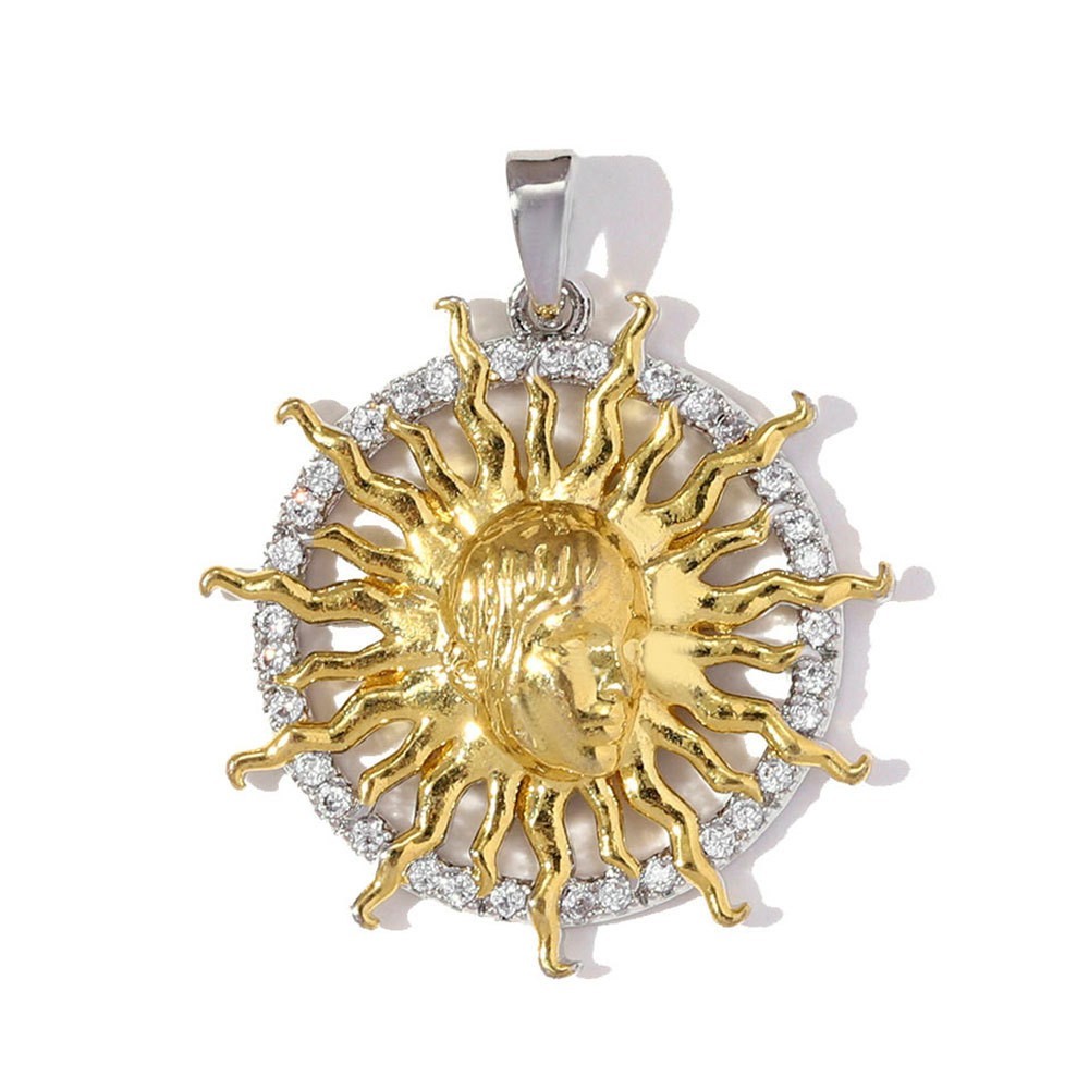 1PC Waterproof Gold Plated Stainless Steel Celestial Charm Pendant GQZ543