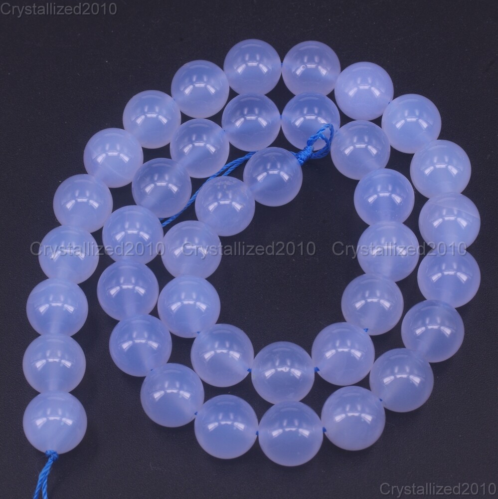 Grade AAA Natural Gemstone Blue Chalcedony Round Beads 6mm 8mm 10mm 12mm 16″