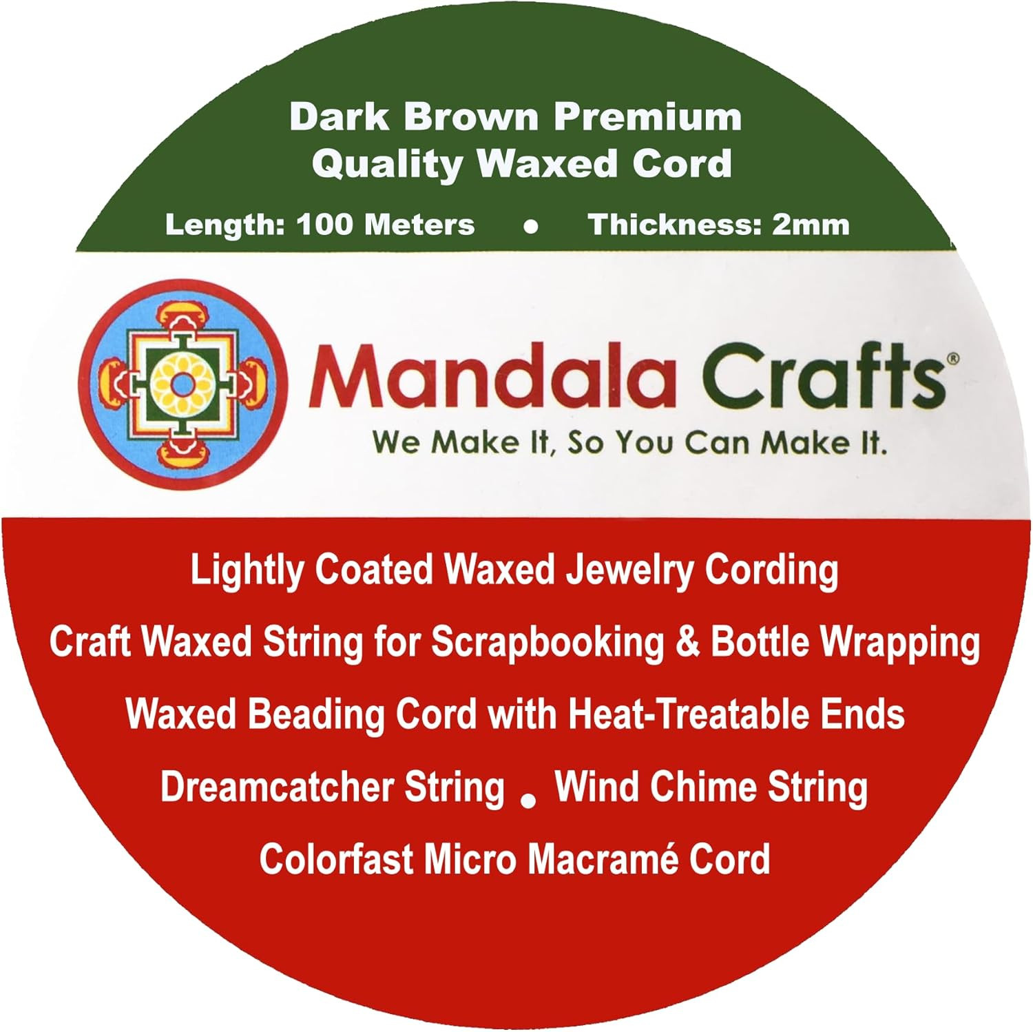 2mm Dark Brown Cotton Waxed Cord for Jewelry Making, 109 Yards – Waxed Cotton St