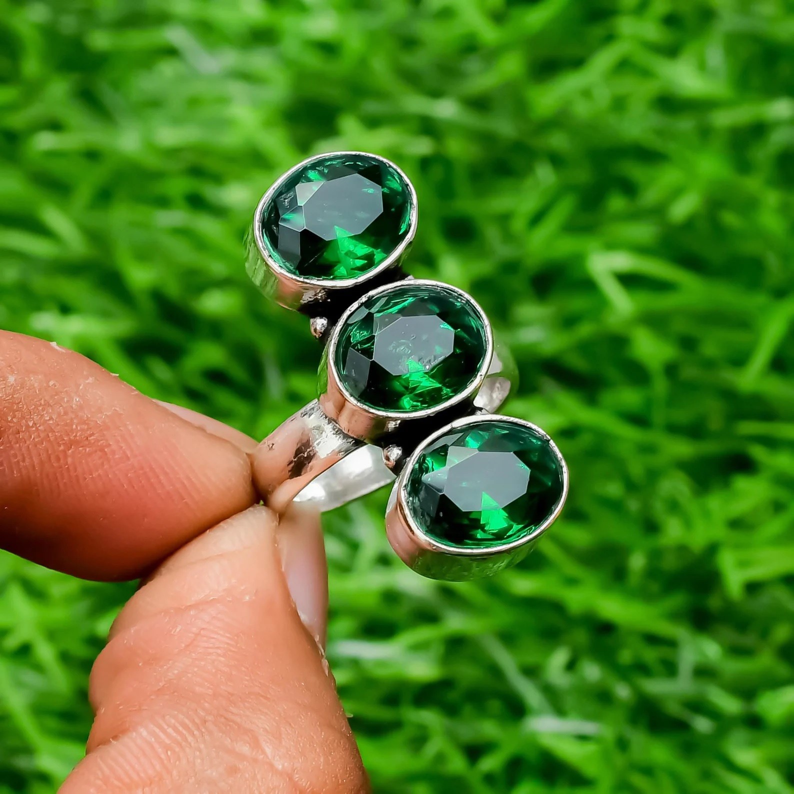 Chrome diopside Ring 925 Sterling Silver Handmade Jewelry Ring