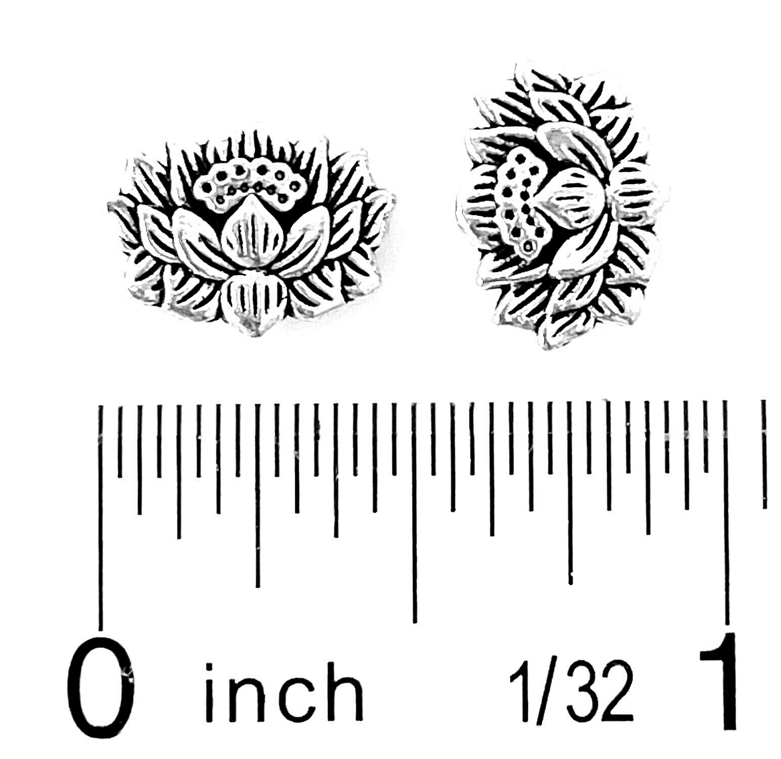 20 Lotus Spacer Beads Tibetan Silver 12x9mm Two Sided 3D Water Lily Flower