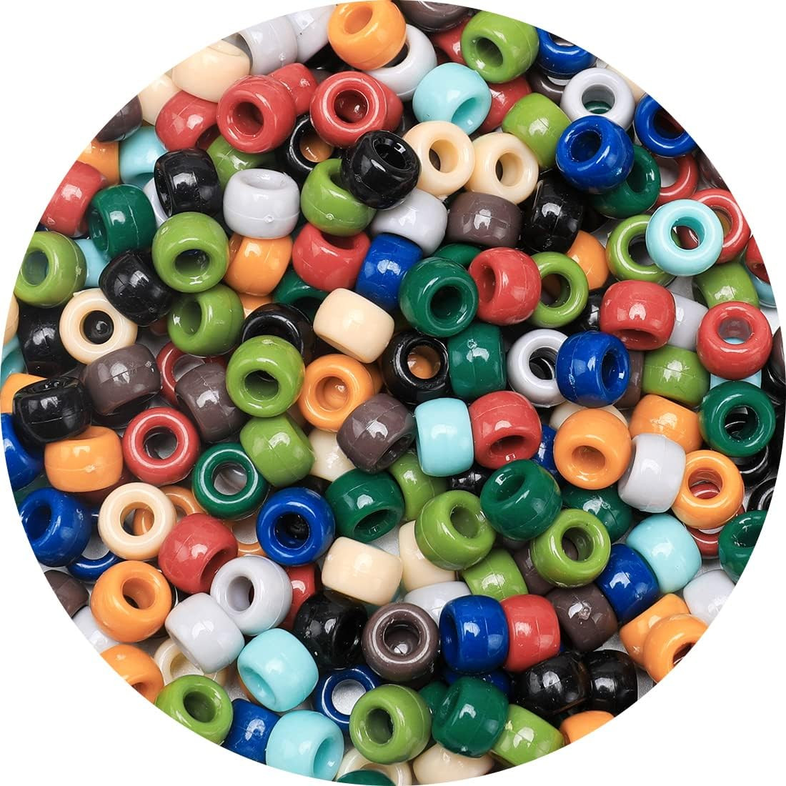 Pony Beads(1000Pcs Earth Tone-Colored), Beads for Jewelry Making, Crafts, Beadin