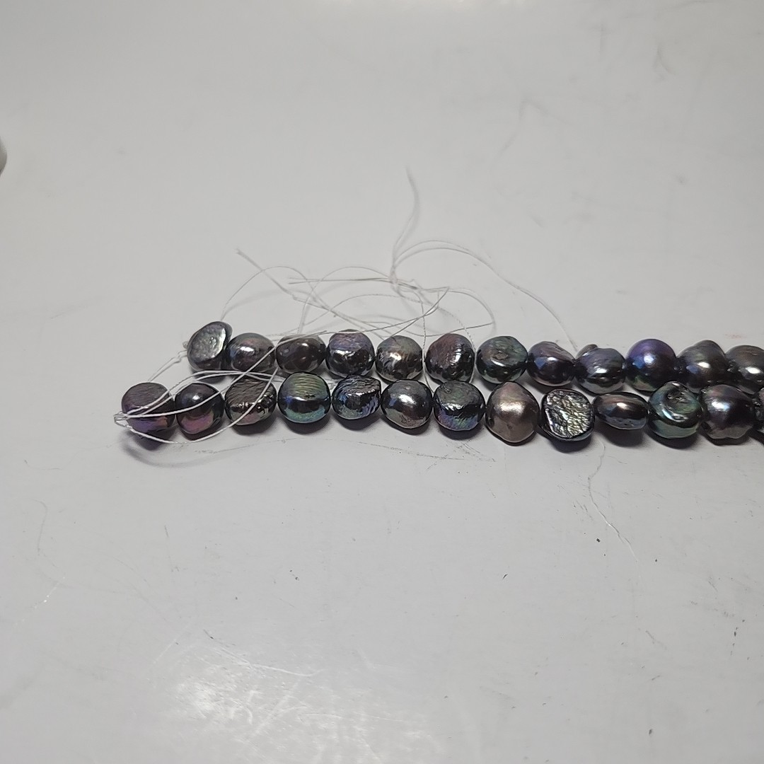 16″ Strand 10mm Baroque Peacock Pearls Jewelry Making Beads Purple Oil Slick