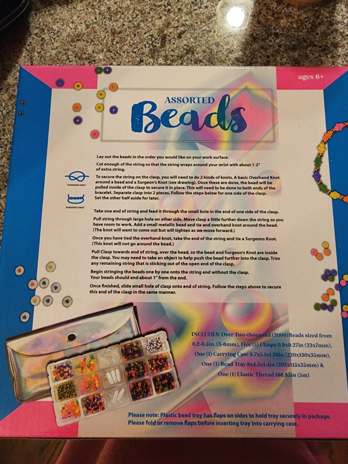 1 Set of Crafts Kits Beads To Make Bracelets/Necklaces Over 2000 Beads!