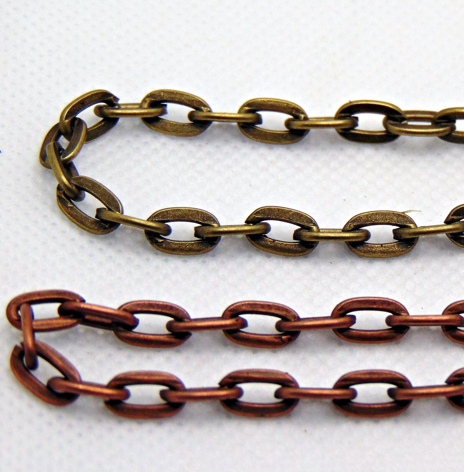 Antique BRASS Flat CABLE Chain ~ 5mm x 8mm Sturdy Links ~ No-Nickel 5 – 100 ft