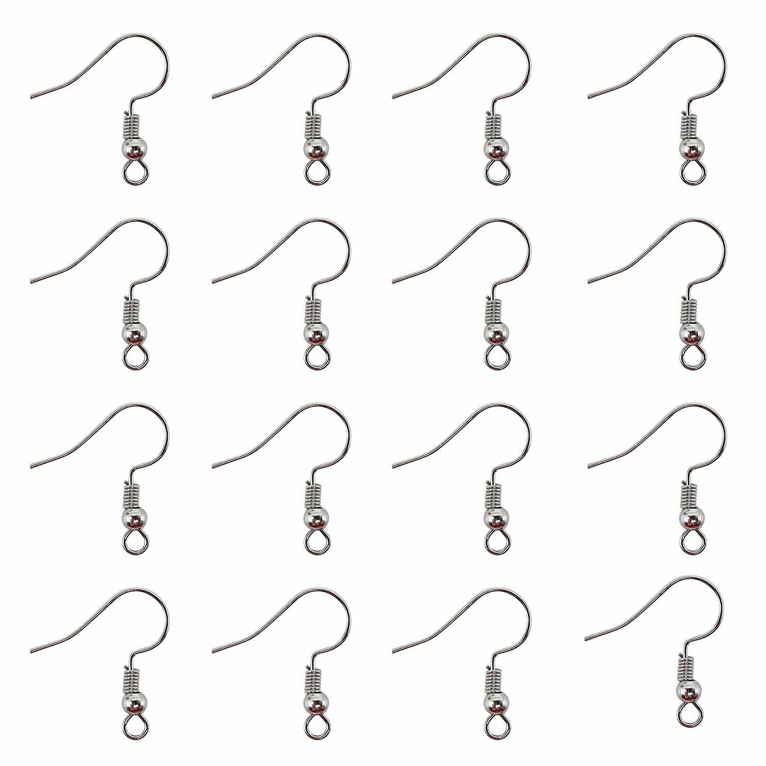 US 100-200 DIY JEWELRY Making Findings Earring Hook Coil Ear Wire French Hook
