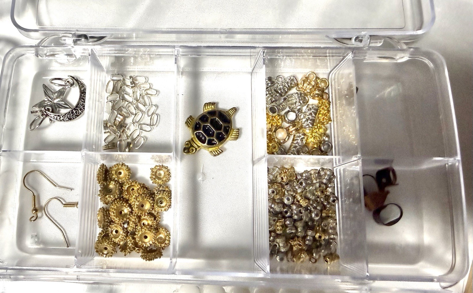 DeStash Lot 1: Findings; Stone & Glass Beads; Jewelry Making Supplies, Tools+