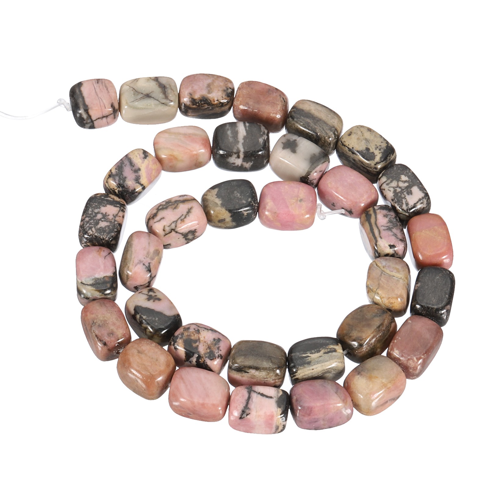 Natural Stone Gemstone Beads 15″ 12x8mm Cuboid Spacer Bead, Red Black