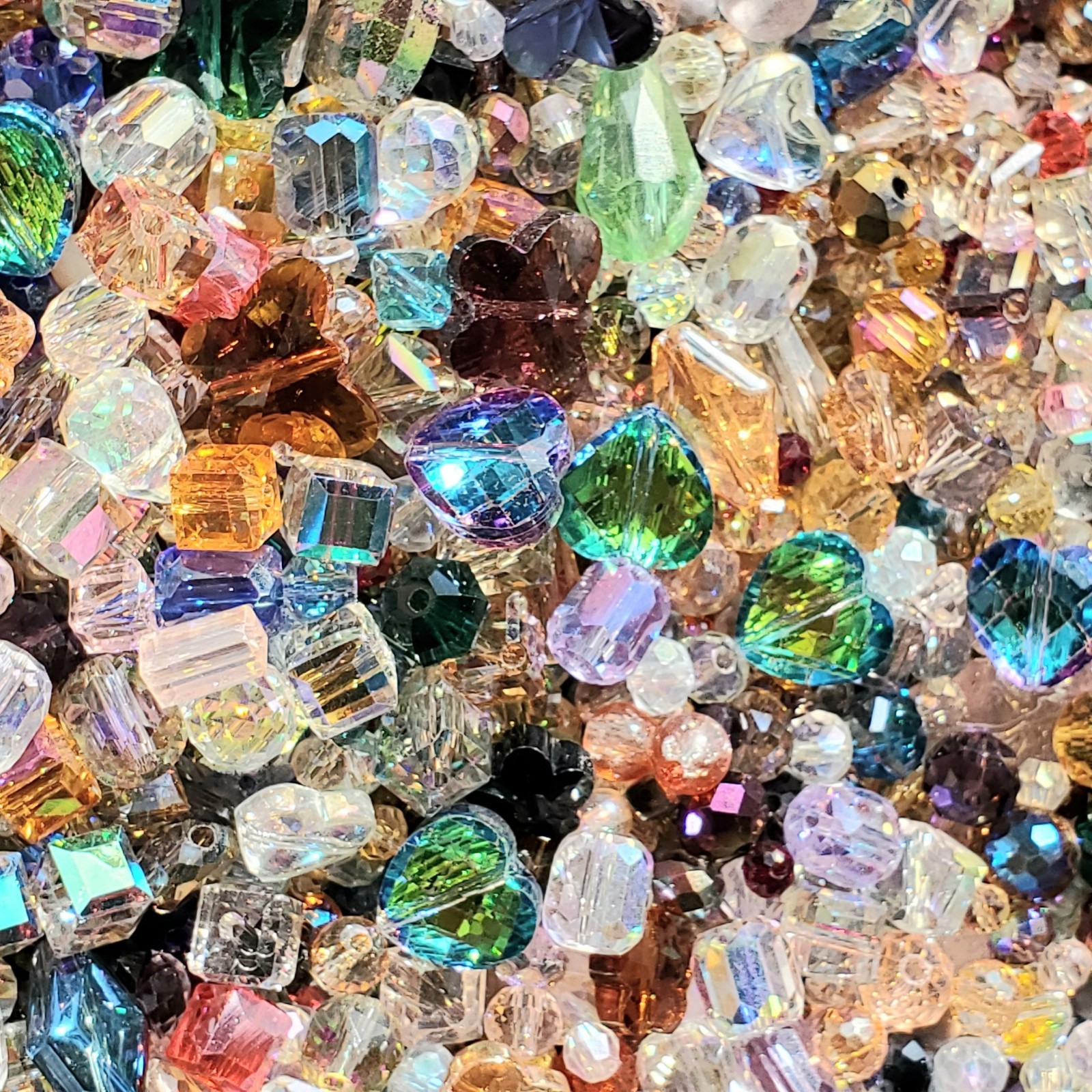 1000+ Glass Beads, 1 Lb. Loose Beads, Bulk Beads, Mix Shape Beads High Quality