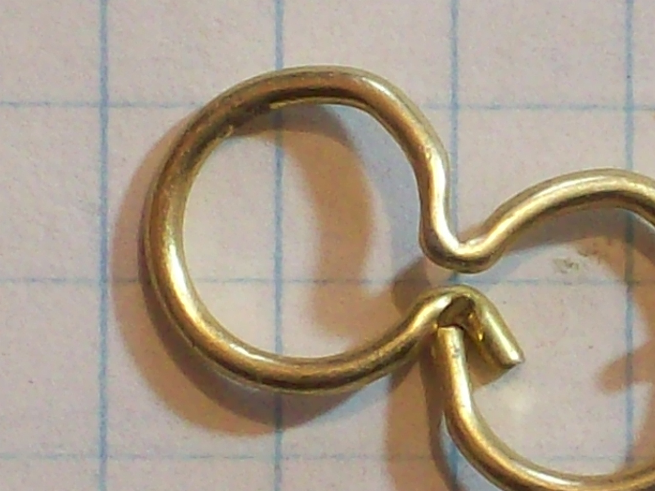 CHAIN W ONLY ALUMINUM GOLDISH PLATE LARGE FIGURE 8 LOOP ON 1 END 3 INCHES LONG *