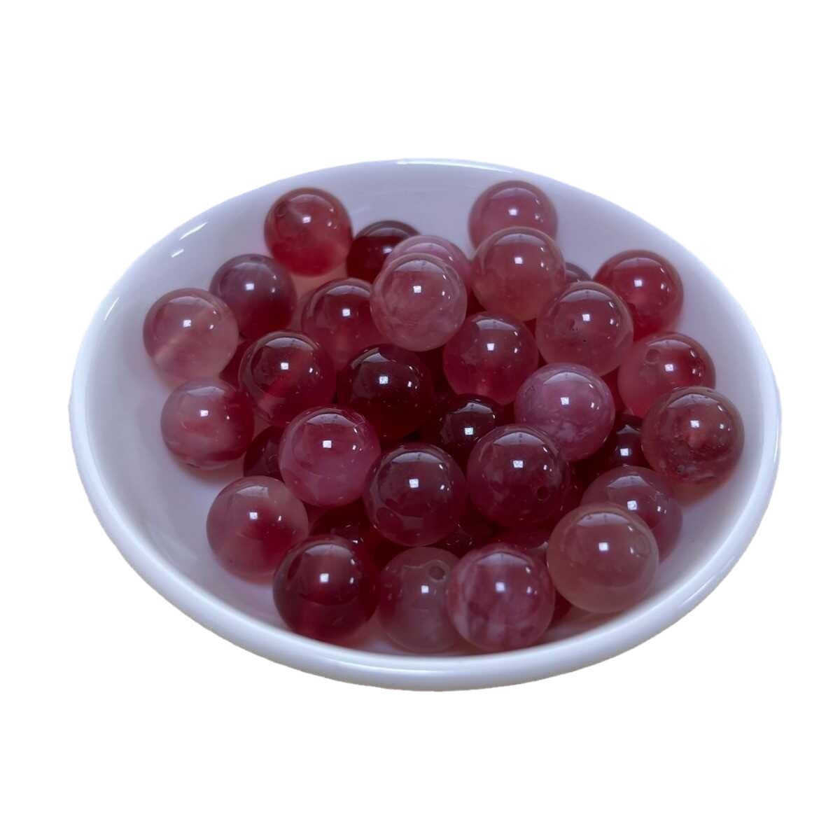 Jade Ice Powder Floating Flowers Strawberry Crystal Jade Marrow Loose Beads