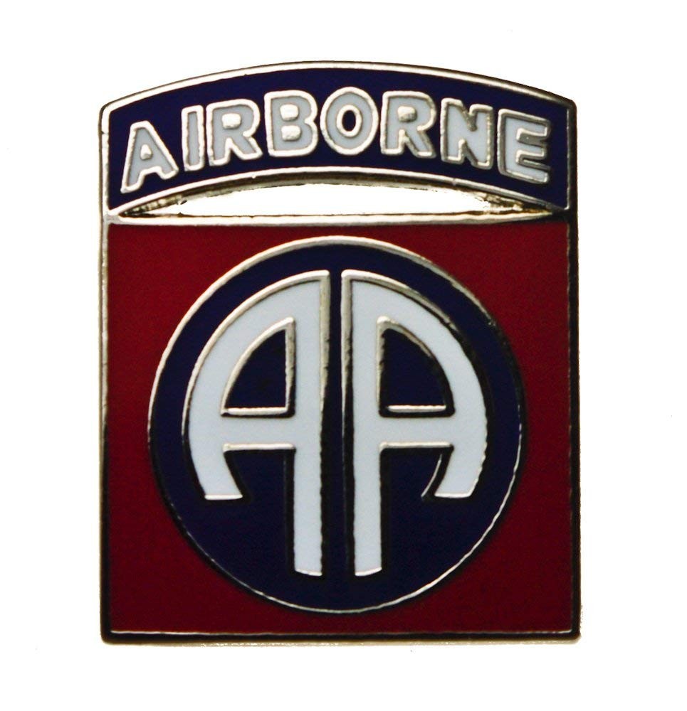 82nd Airborne Rhodium United States Army hat or lapel pin HON14674