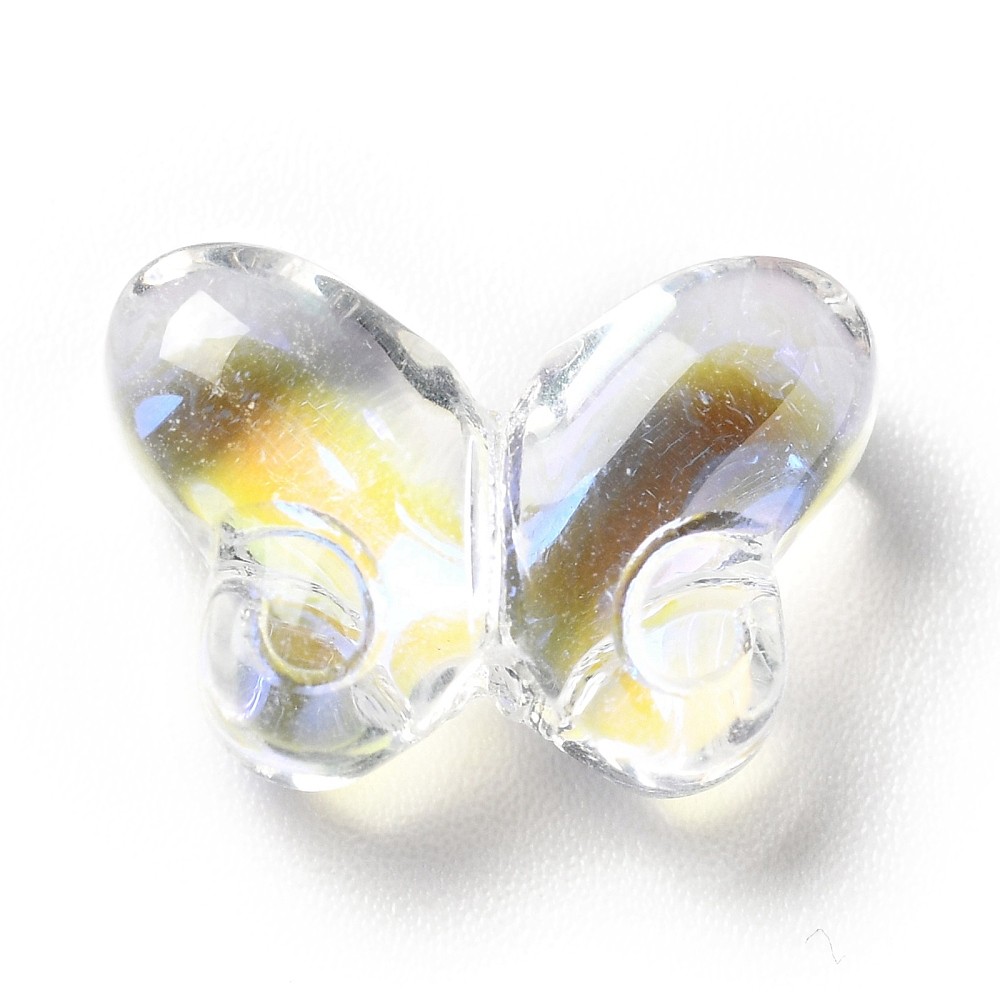 200pcs Transparent Butterfly Baking Paint Glass Beads Glitter Powder for Jewelry