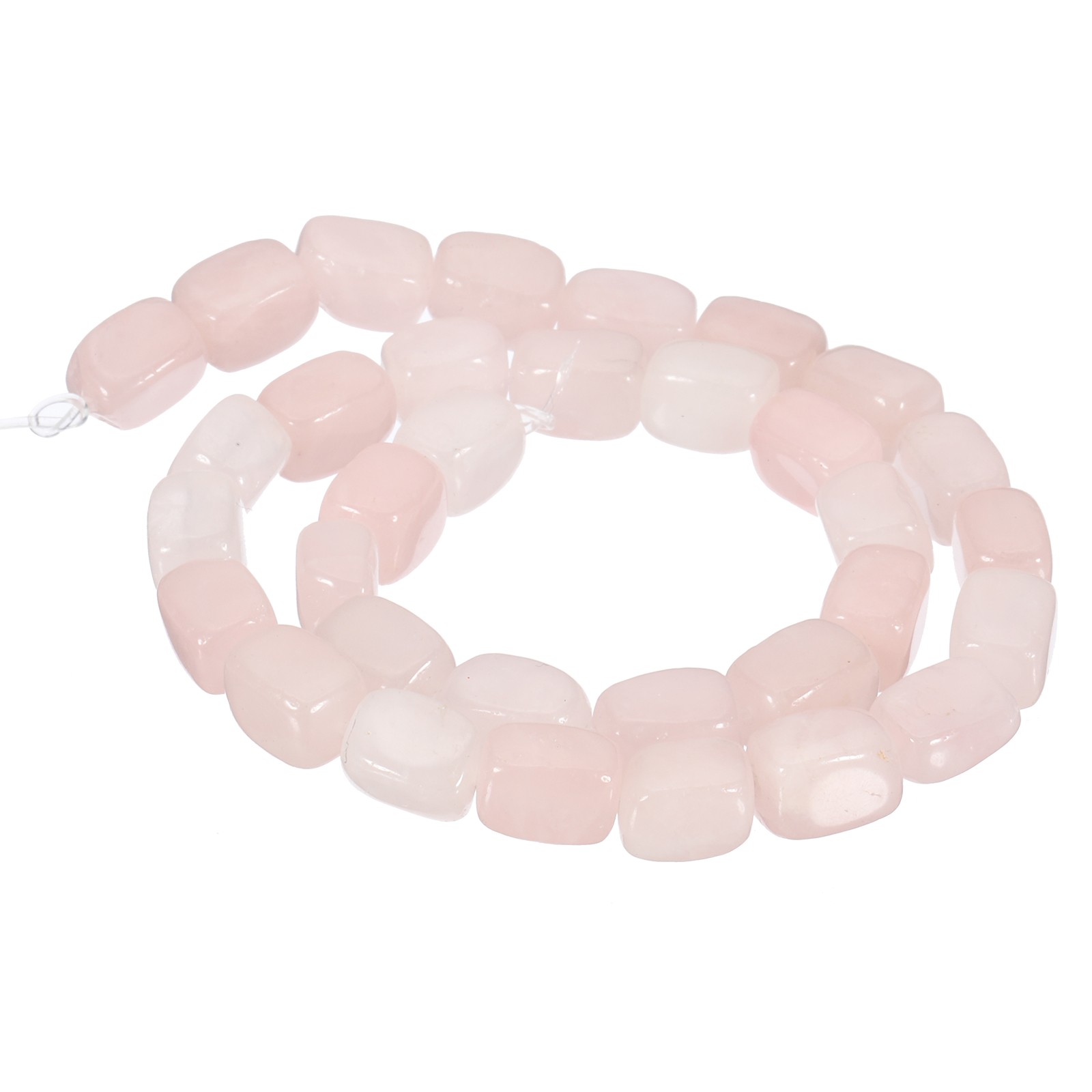 Natural Stone Gemstone Beads 15″ 12x8mm Cuboid Spacer Bead, Rose Pink