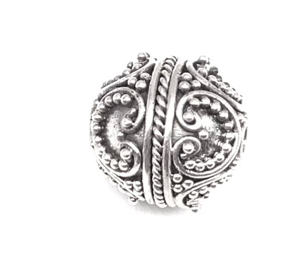 12mm Bead Hand Craft Ornament Sterling Silver .925 Bali Beads-#14421