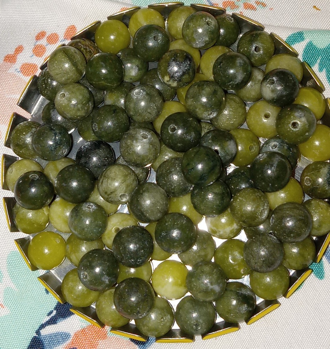 Set 30 LOT 8mm Green Connemara Marble Loose Round Beads Bracelets Earrings Rings
