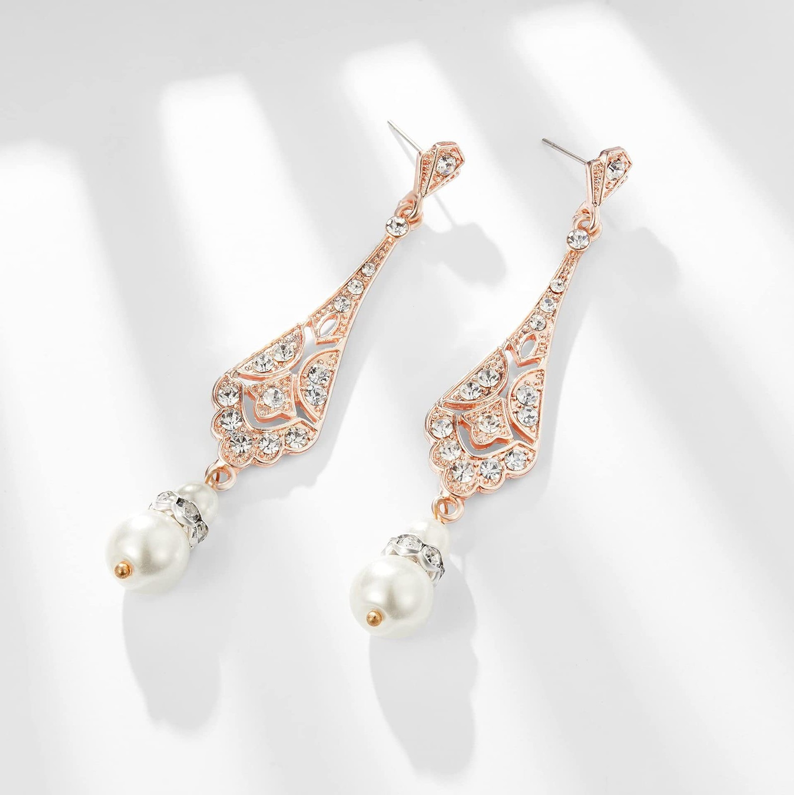 1920s Vintage Flapper Pearl Earrings Art Deco Earrings Roaring 20s Flapper – 02