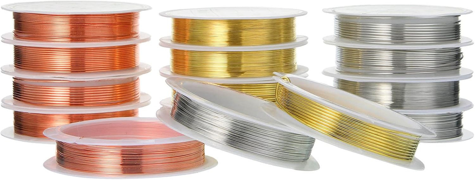 Mixweer 15 Pcs 5 Size Copper Wire 18 20 22 26 32 Gauge Tarnish Resistant Jewelry
