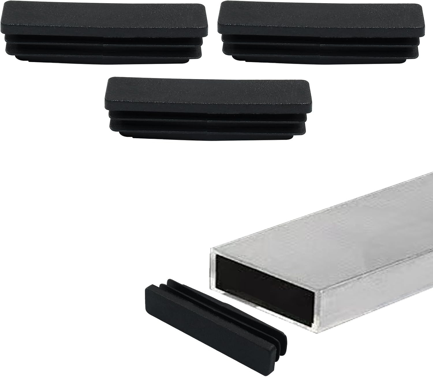 High-Quality 20 Count Rectangular End Caps – 2” x 0.4” for Furniture & Equipment
