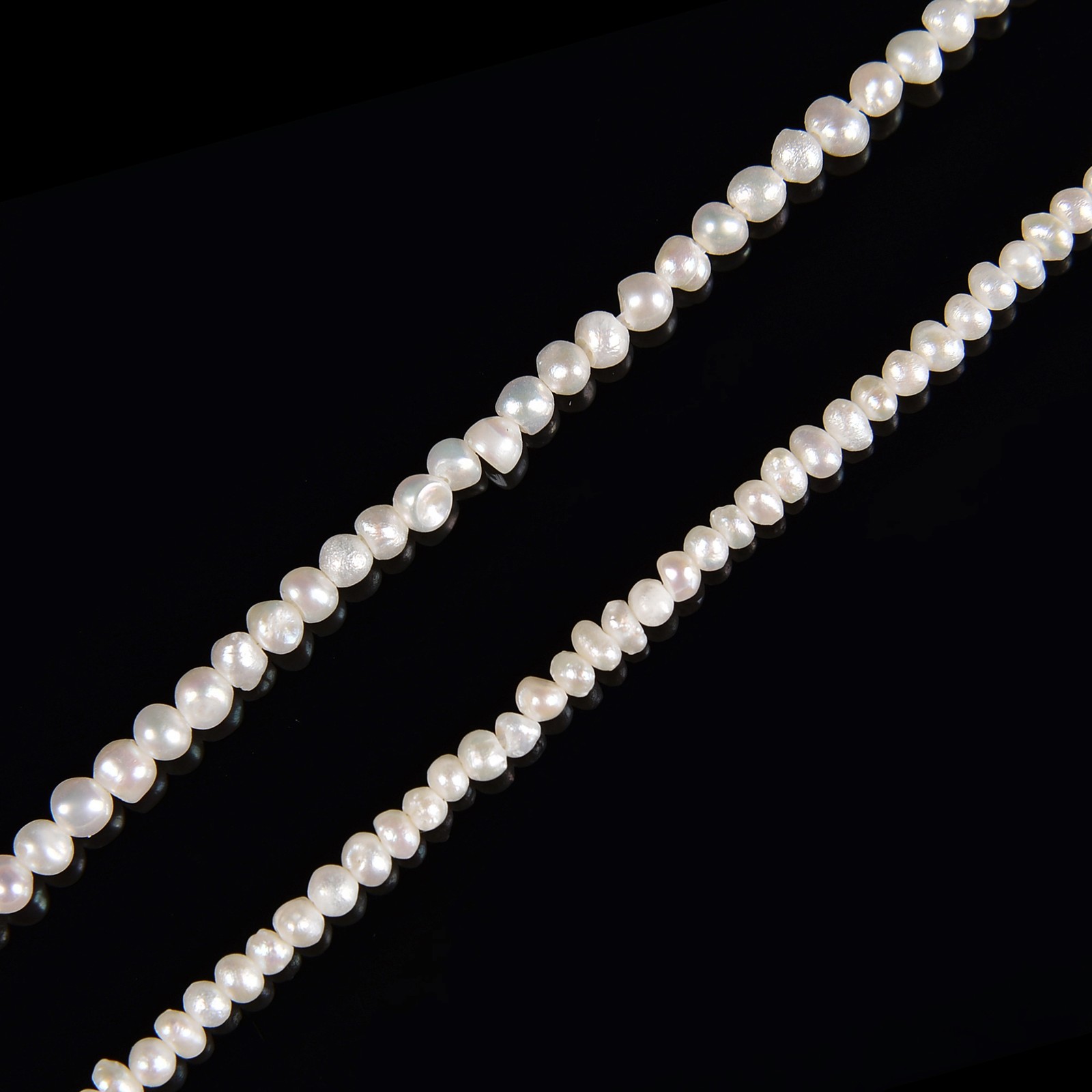 Tiny Fresh Water Pearl Potato Shape Beads Size 2-2.5mm 2.5-3mm 14” Strand