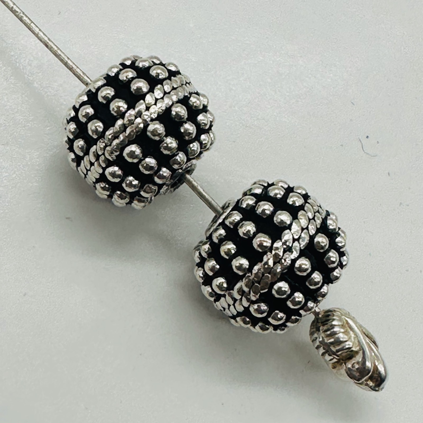 Bali Beads of Incredible Solid Sterling Silver | 12x11mm | 6 gram each| 2 Beads|