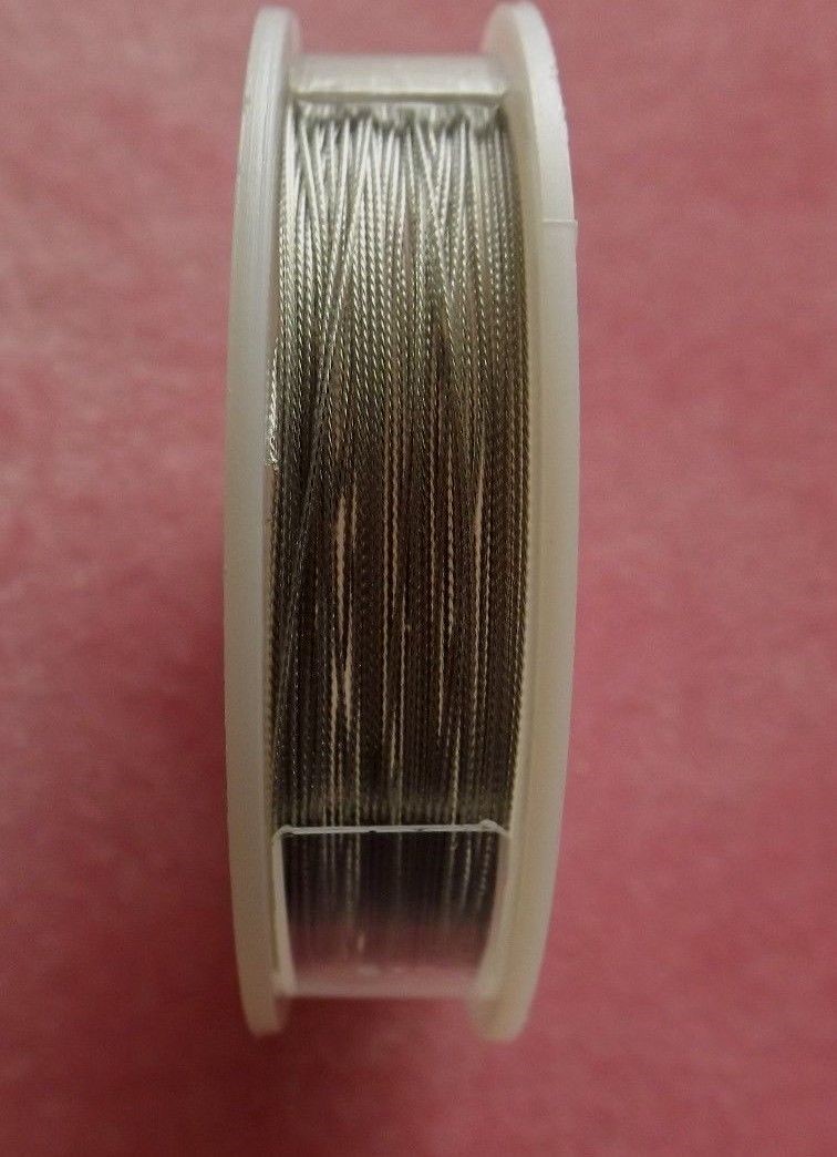 ACCULON BEADING WIRE 3 STRAND CLEAR (SILVER/STEEL).015 & .018 INCH 30 FT