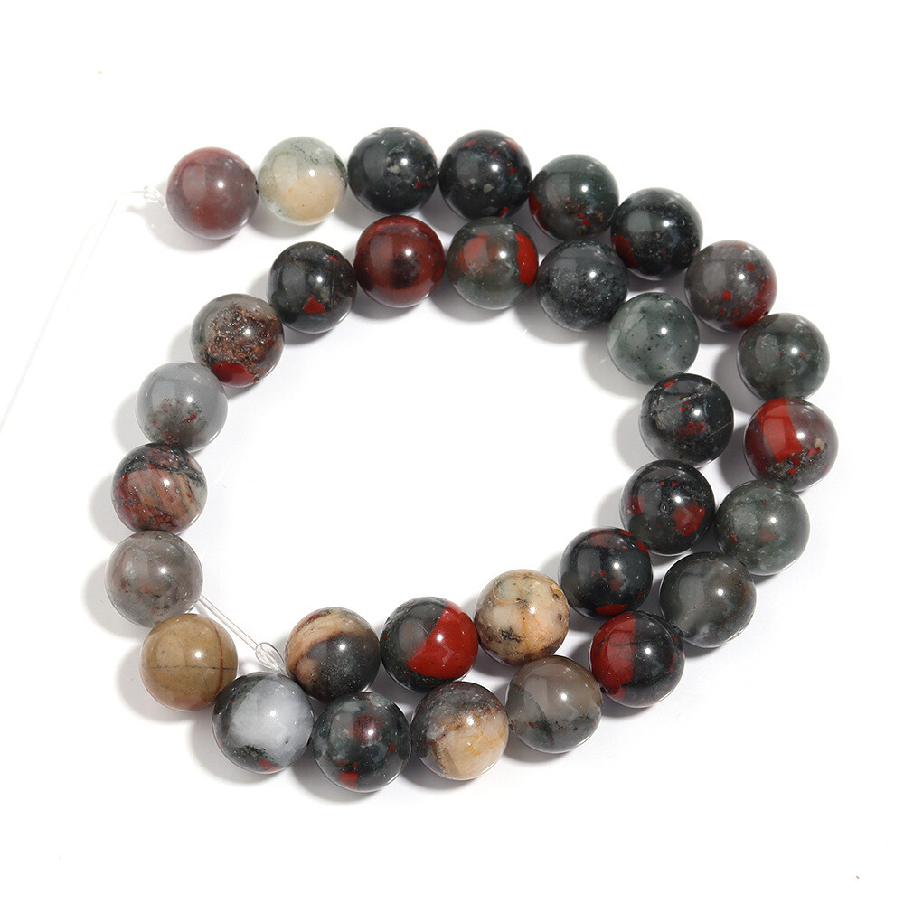 4-12mm Natural Gemstone African Bloodstone Round Spacer Beads for Jewelry Making
