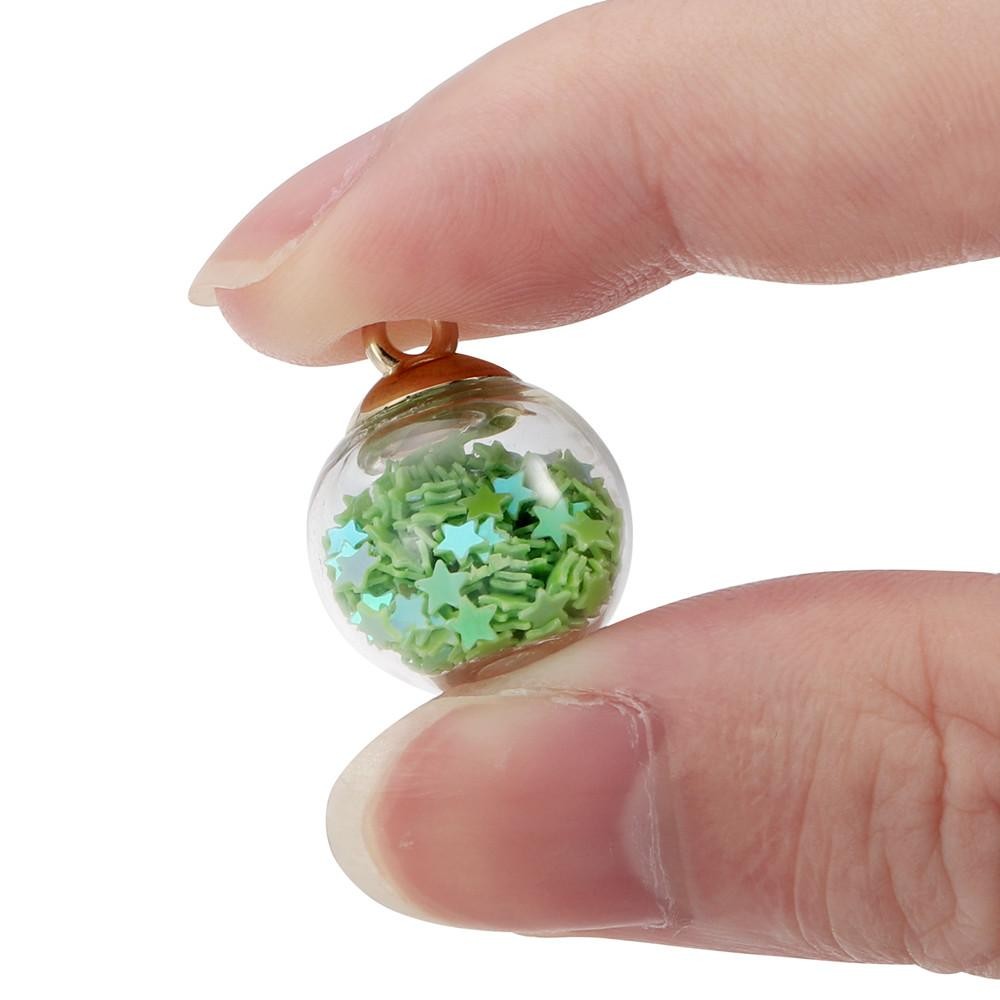 10pcs Charms Star Sequins Transparent Glass Ball 16mm Pendants Crafts Making Fin