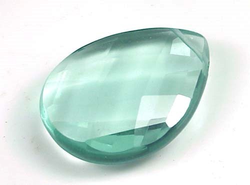 40mm Aqua Blue Glass Quartz Faceted Teardrop Pendant Bead
