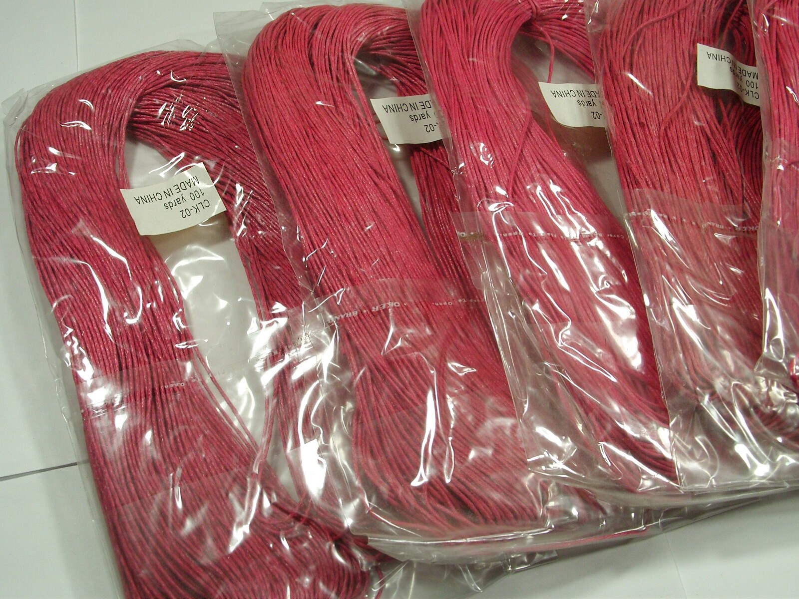 500 Yards Dark Pink China Cotton Wax Beading Cord (1MM) Wholesale Bulk (CLK-02)