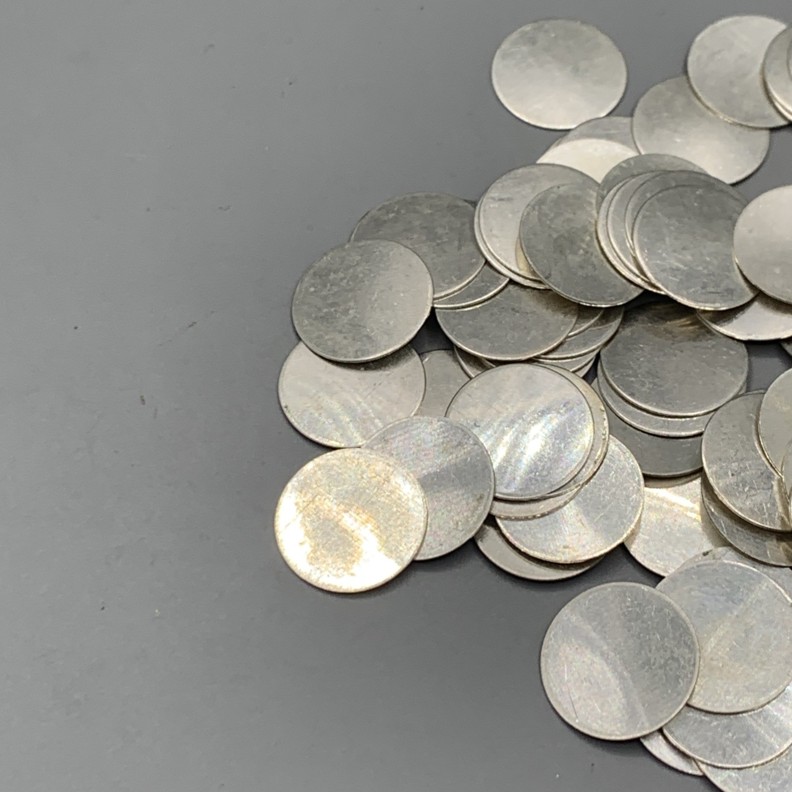 100 Pack .5” Solid Sterling Silver .925 discs. 32 Gauge, Weighs ~42g Per pack