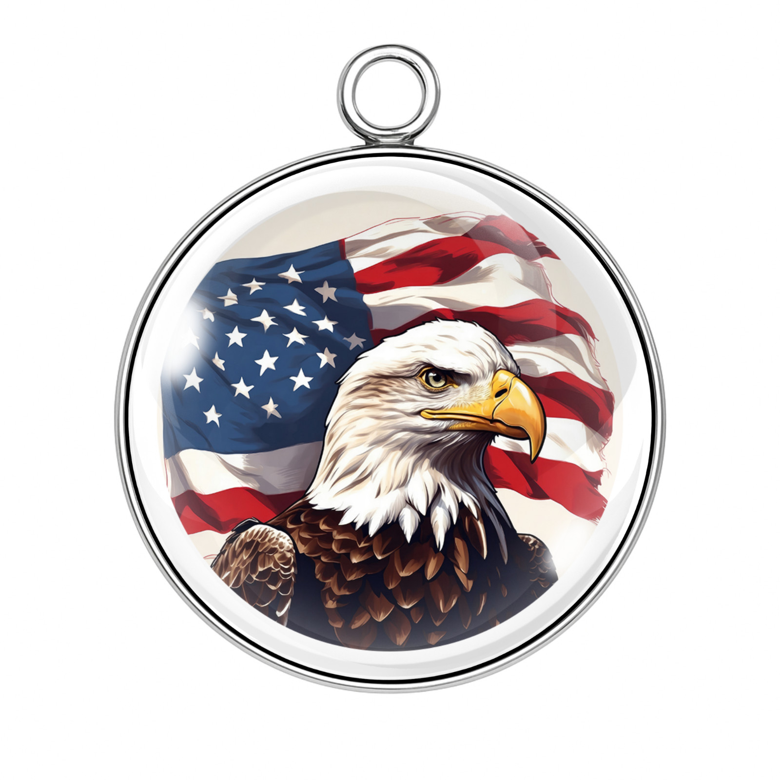 🎖️ Patriotic Glass Cabochon Charms – Eagles, Flags & Freedom – DIY Jewelry