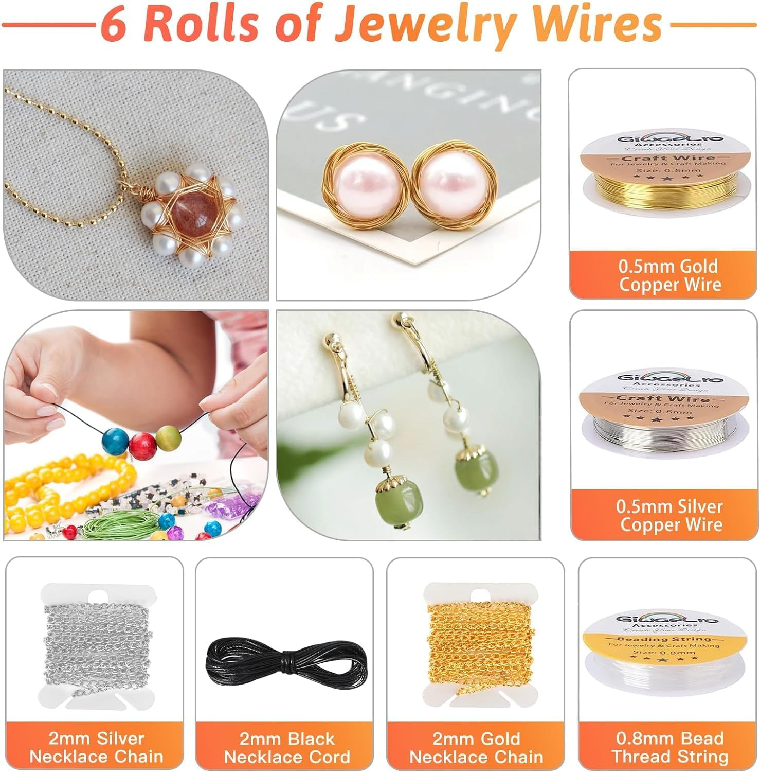 Adult Jewelry Repair Kit with Pliers, Wires, Chains, and Storage Bag