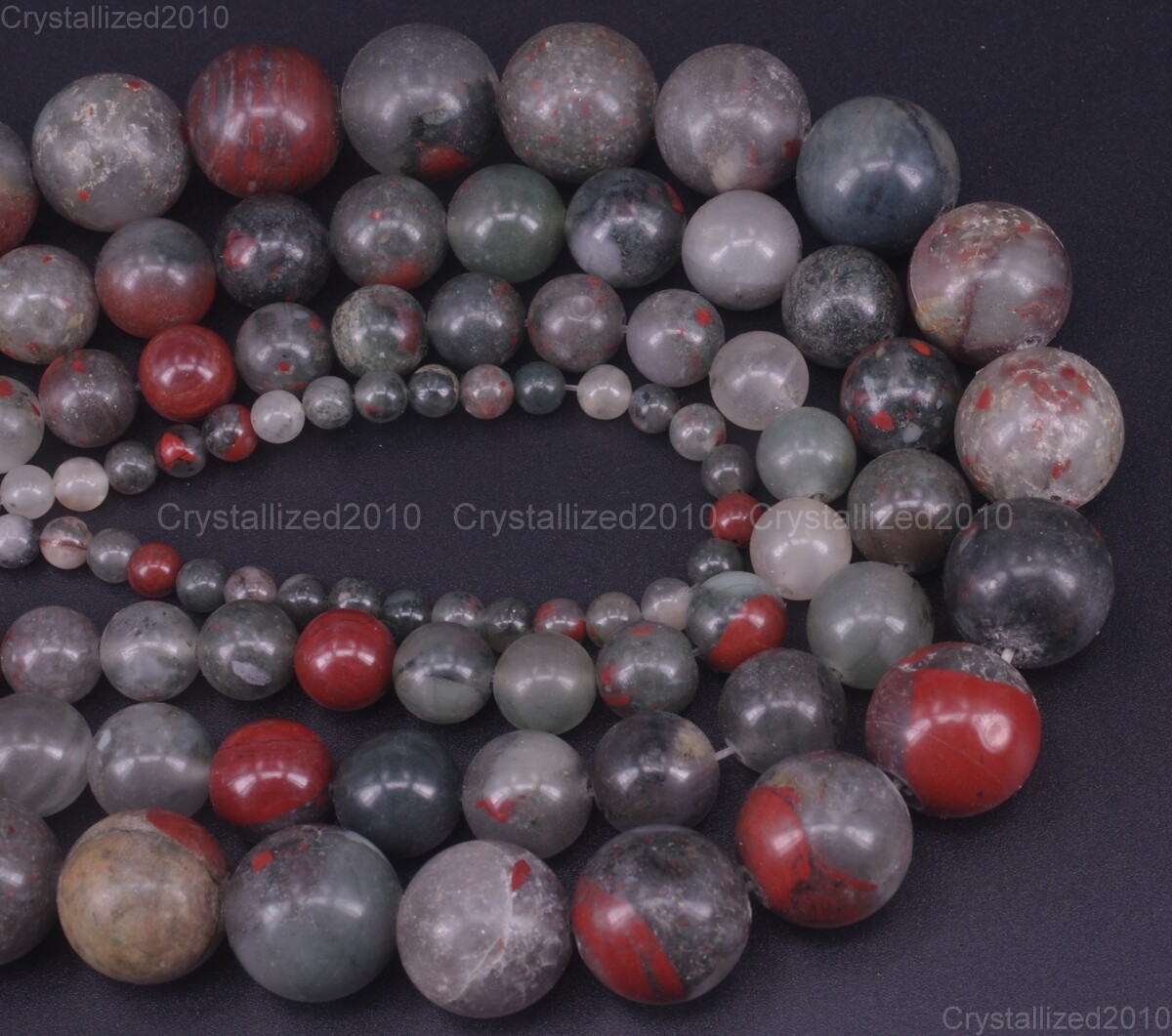 Natural African Bloodstone Gemstone Round Beads 4mm 6mm 8mm 10mm 12mm 15.5″ Pick
