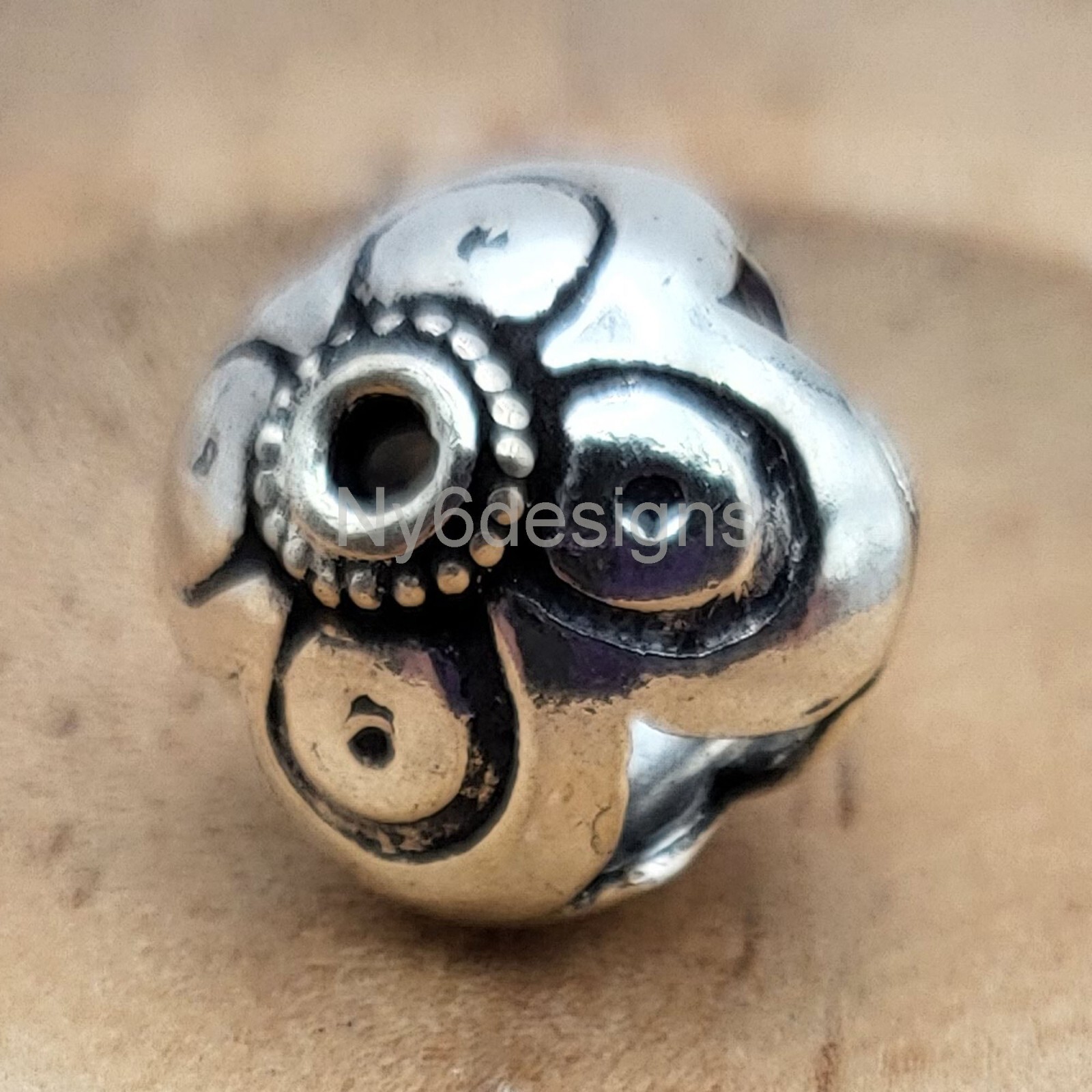 ONE Sterling Silver Bali Spacer Beads 13x10mm Rondelle .925 Lovely Bead Jewelry