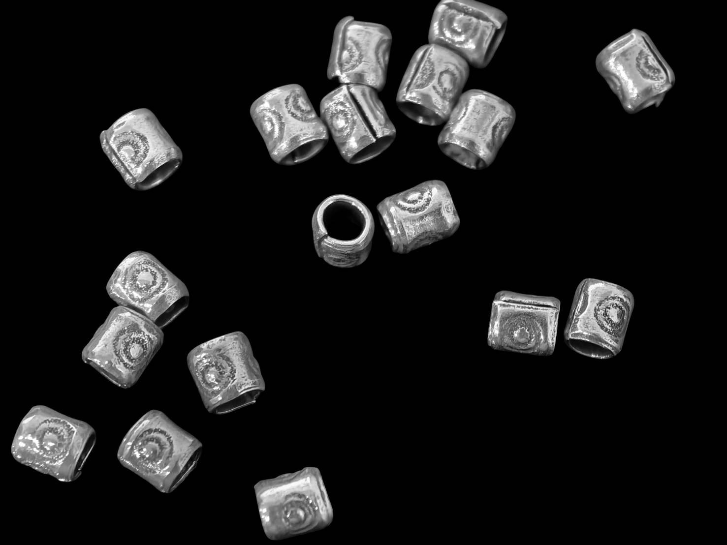 Silver beads Karen hill tribe silver 50 fancy bead