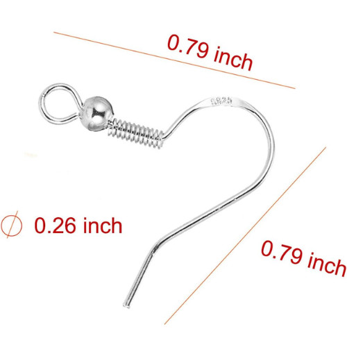 925 Sterling Silver Earring Hooks For Jewelry Making Supplies Kit 100Pcs&50pairs