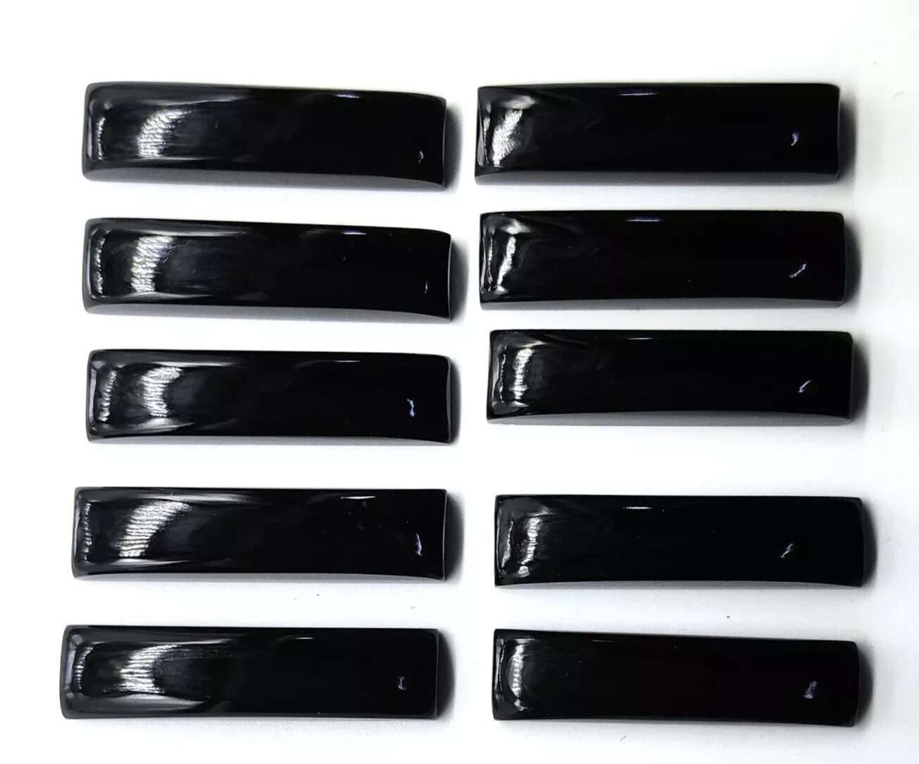 Wholesale Natural Black Onyx Cabochon Long Rectangle shape Loose Gemstone.