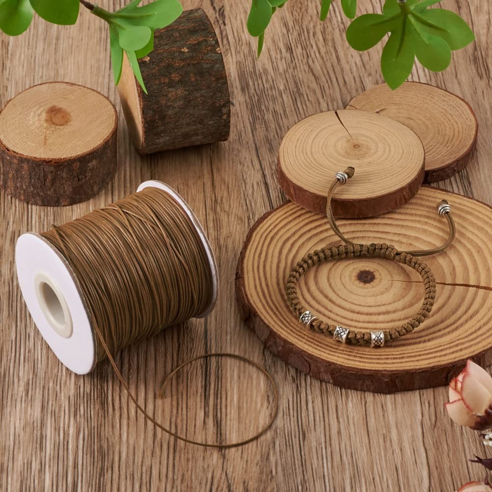 Craftdady 175 Yards 0.5mm Waxed Polyester Cord Braided Thread String with Rol…
