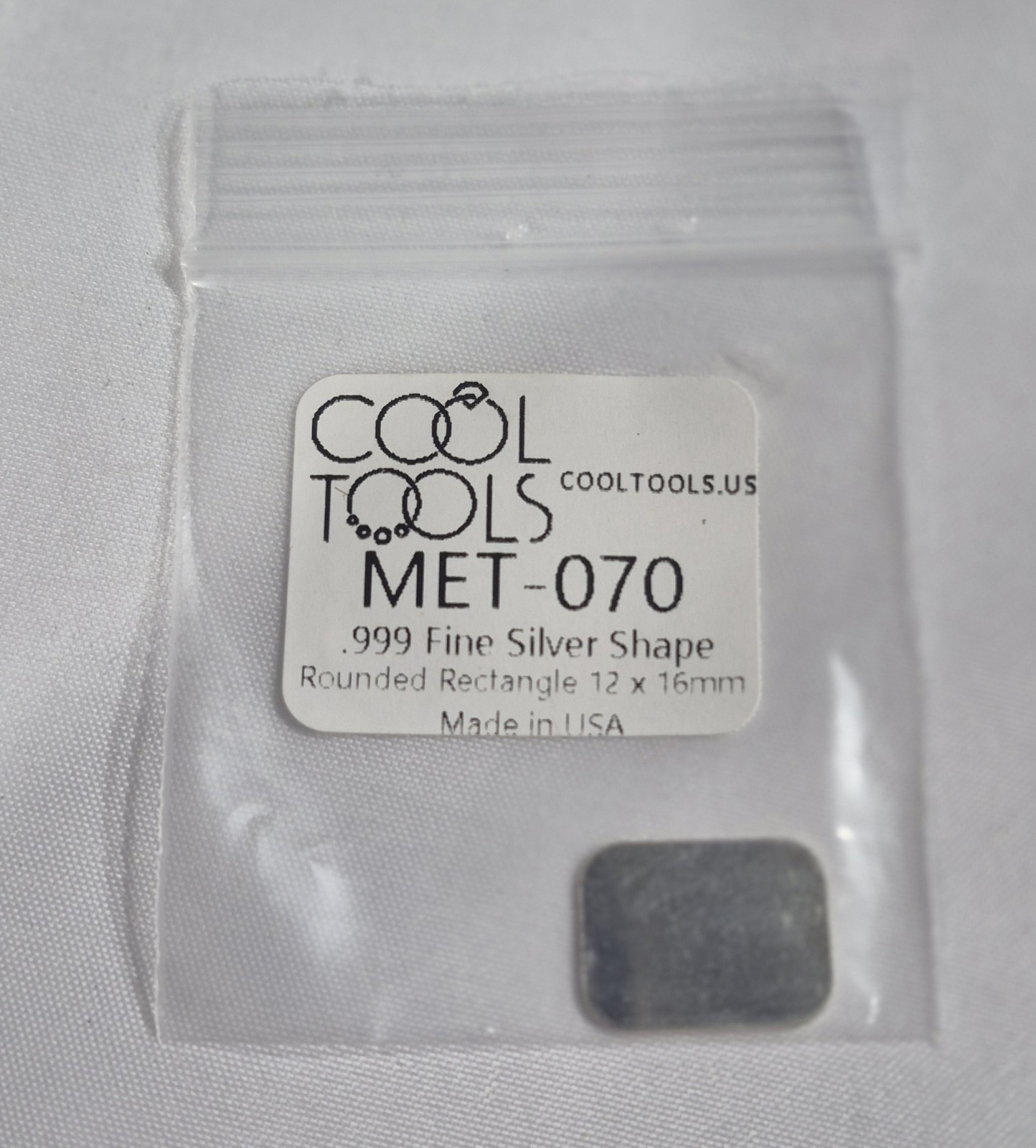 Cool Tools  .999 Fine Silver Shape rounded rectangle measuring 12x16mm USA 2G