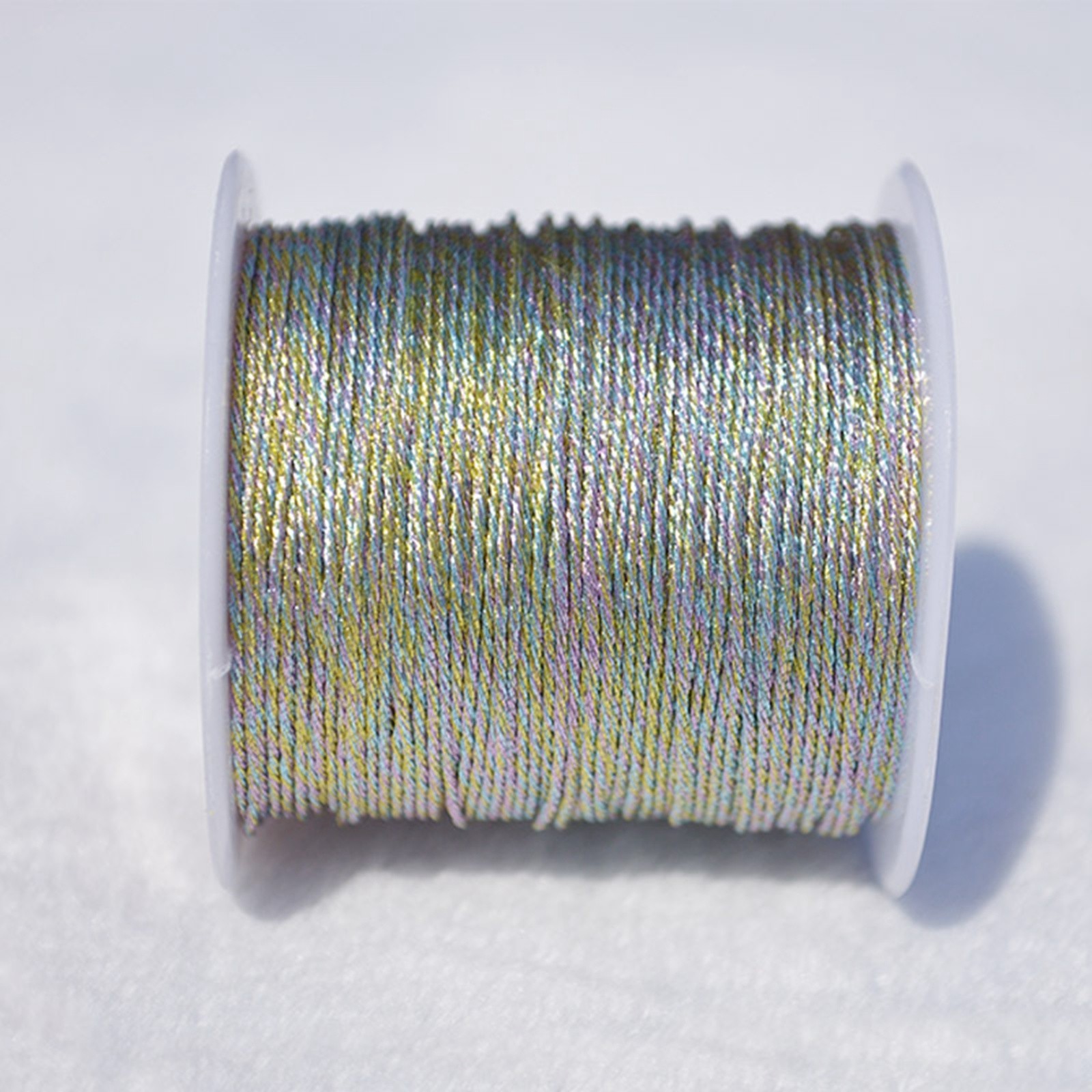 2 Spool Metallic Tinsel Cord Thread Beading Braided String Craft Jewelry