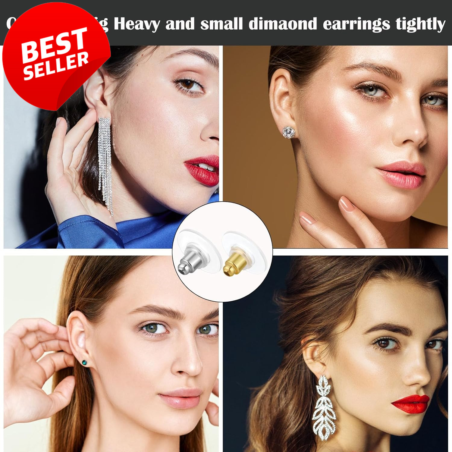 100pcs Gold Fishhook Earring Backs Bullet Clutch for Studs & Hoops – US