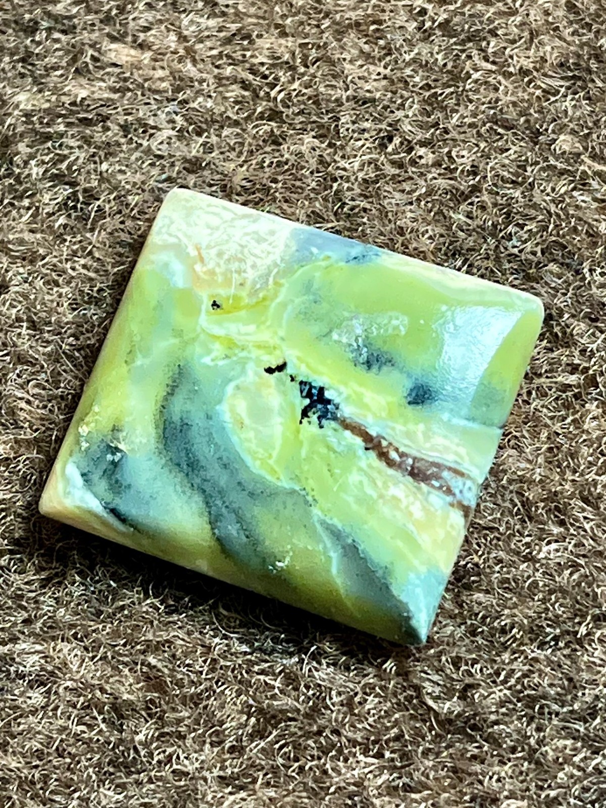 Natural Green Serpentine Cabochon For Jeweller y Making 25.85 Carats 24x22x5 mm