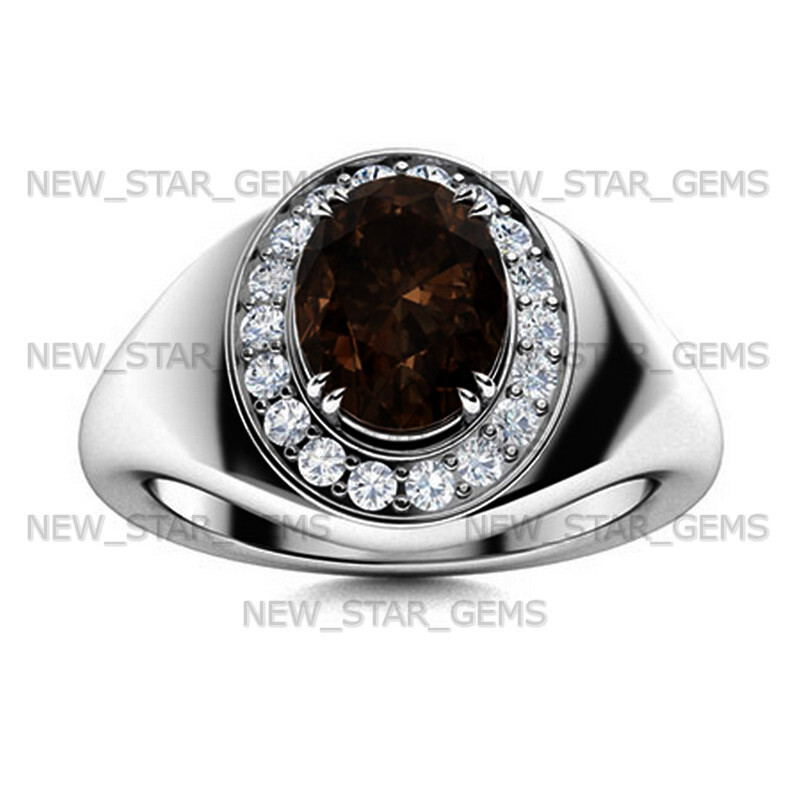 Smoky Quartz Gemstone Ring For Men’s 925 Sterling Silver Ring Handmade Jewelry
