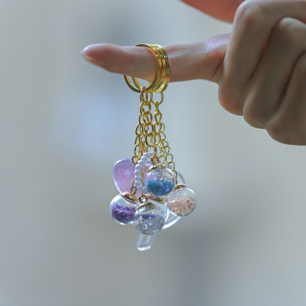 10pcs Charms Star Sequins Transparent Glass Ball 16mm Pendants Crafts Making Fin